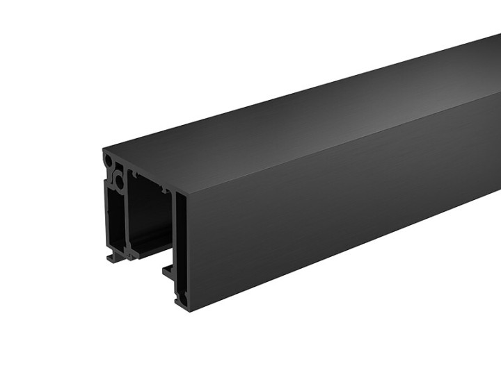 Kit rail anodisé brossé noir - 1,60 m