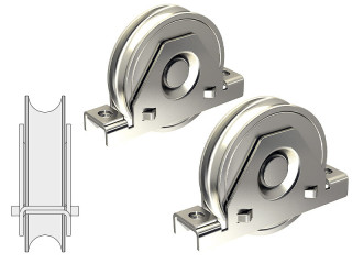 Kit de 2 montures à support intérieur en inox	