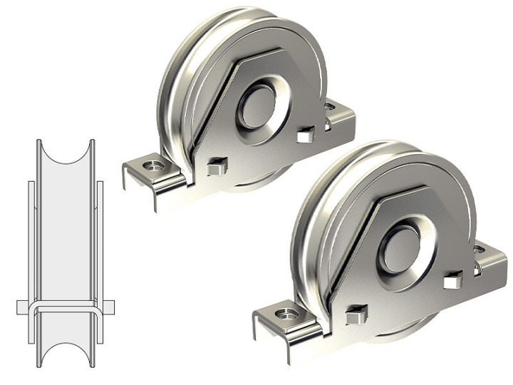 Kit de 2 montures à support intérieur en inox	