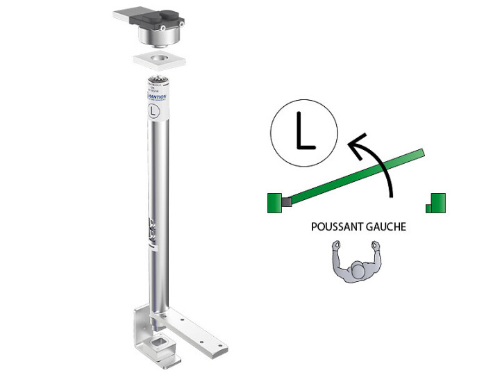 Kits pivots ferme-porte pour porte 200 kg – à souder – poussant gauche