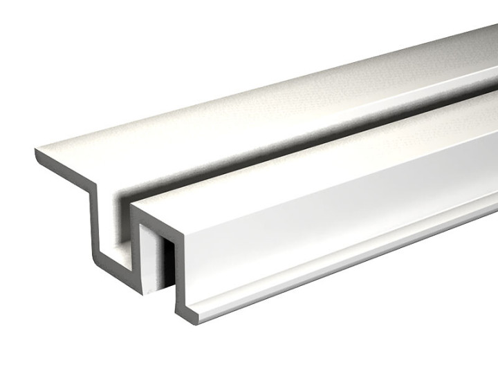 Rail en PVC blanc - 3 m