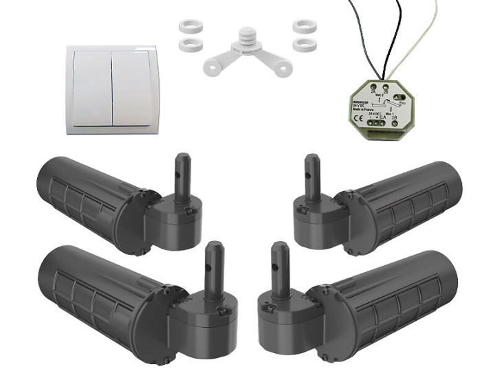 Double motorisation filaire WIBAT® Ø14 gauche et droite