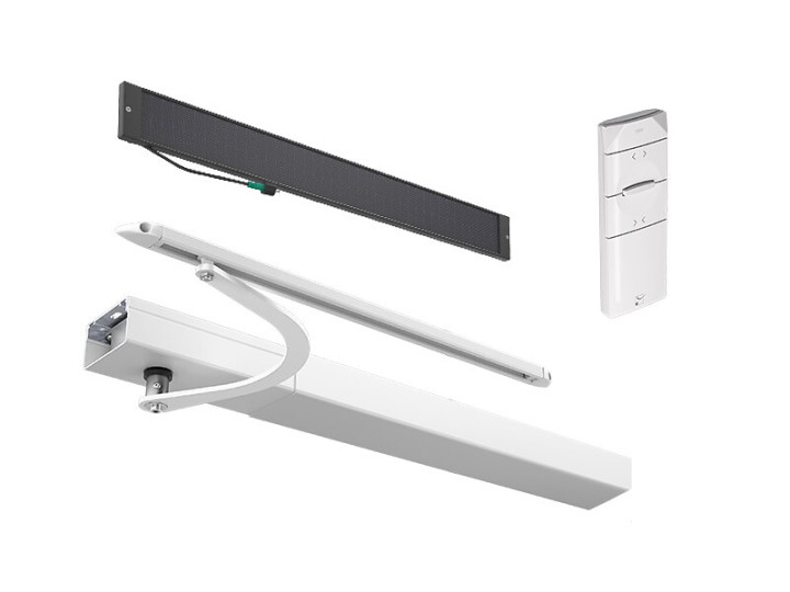 Motorisation radio pour volet 2 battants WIBAT® linteau solaire - baie de 400 à 800 mm - blanc