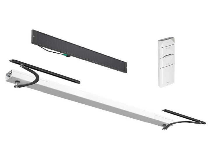 Motorisation radio pour volet 2 battants WIBAT® linteau solaire - baie de 1850 à 2400 mm - blanc et noir