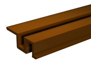 Rail en PVC marron - 3 m