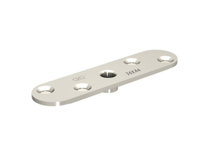 Platine inox 316L pour fixation sur chant